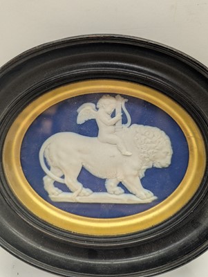 Lot 109 - A group of seven framed Wedgwood Jasperware plaques