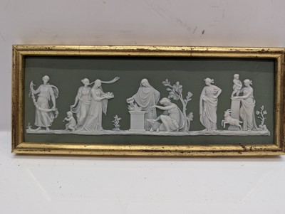 Lot 109 - A group of seven framed Wedgwood Jasperware plaques