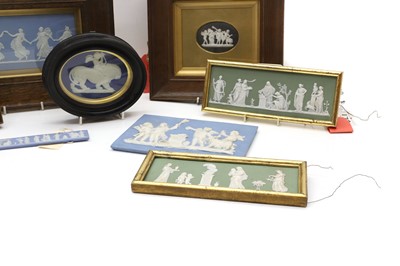 Lot 109 - A group of seven framed Wedgwood Jasperware plaques