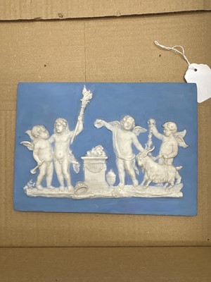 Lot 109 - A group of seven framed Wedgwood Jasperware plaques