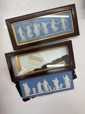 Lot 109 - A group of seven framed Wedgwood Jasperware plaques