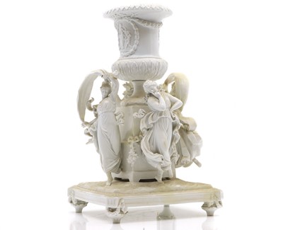 Lot 162 - A Capodimonte white bisque porcelain centrepiece