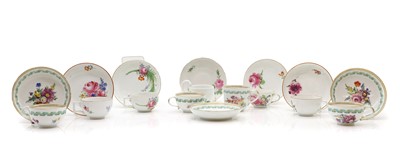 Lot 331 - A group of eight Meissen porcelain tea cups and saucers