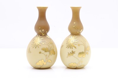 Lot 189 - A pair of Thomas Webb & Sons cased glass vases