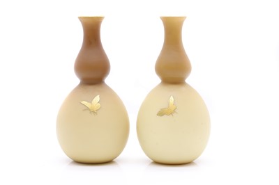Lot 189 - A pair of Thomas Webb & Sons cased glass vases