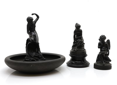 Lot 117 - Two Wedgwood black basalt figures