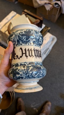 Lot 156 - An Italian faience dry drug jar
