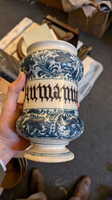 Lot 156 - An Italian faience dry drug jar