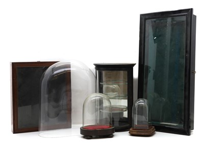 Lot 242 - A collection of display cabinets and stands