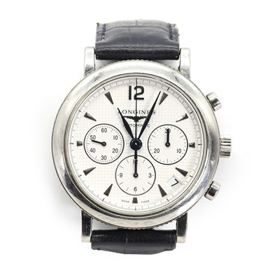 Lot 1491 - A gentleman's stainless steel Longines automatic chronograph watch