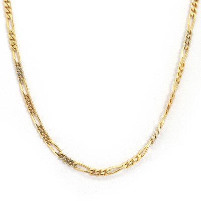 Lot 1407 - An 18ct gold figaro link chain