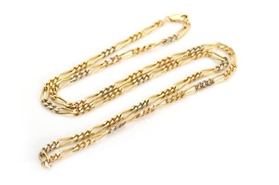 Lot 1407 - An 18ct gold figaro link chain