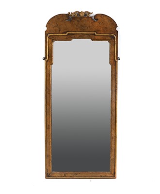 Lot 688 - A Georgian style walnut and gold painted wall mirror