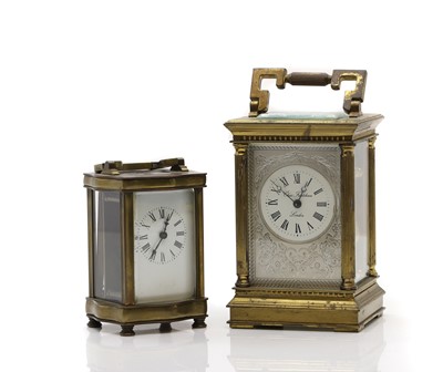 Lot 451 - Two brass carriage clocks