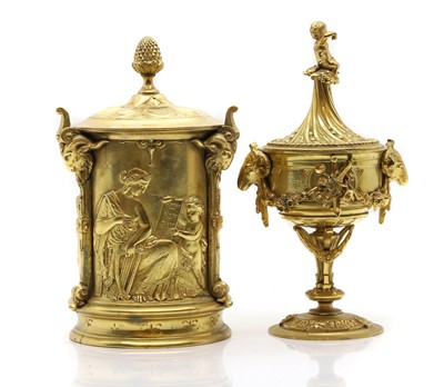 Lot 486 - A gilt bronzed cannister