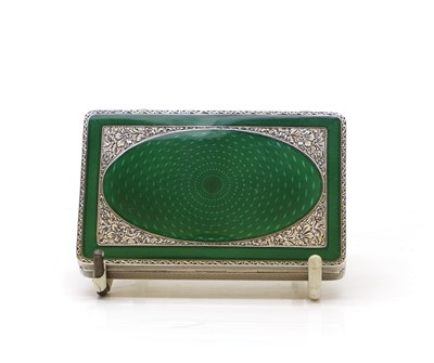 Lot 3 - A French silver and enamelled powder compact