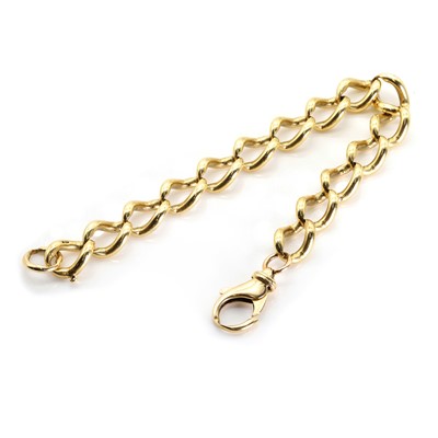 Lot 1401 - A 9ct gold curb link bracelet.