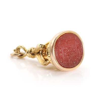 Lot 1415 - A carnelian fob seal