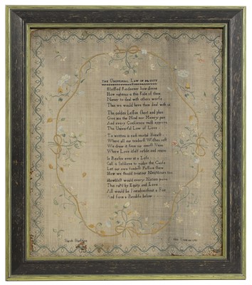 Lot 307 - A George III silk needlework sampler