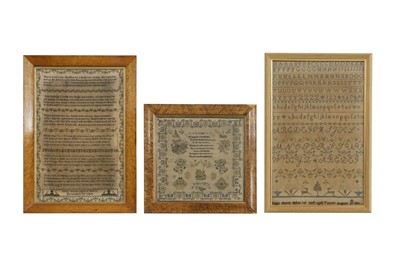 Lot 308 - Three Victorian needlework samplers