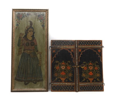 Lot 241 - An Indian painted wooden panel