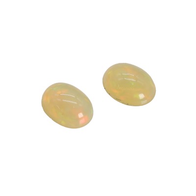 Lot 1232 - A pair of matching unmounted opals