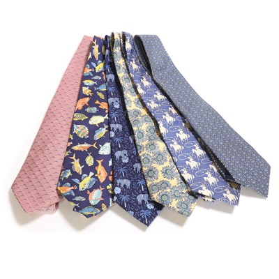 Lot 1523 - Six designer silk ties