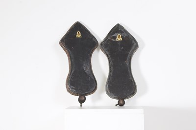 Lot 101 - A pair of glass, verre églomisé and gilt-metal girandoles