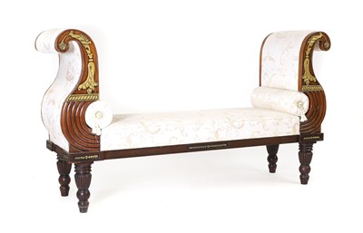 Lot 747 - A Regency style mahogany chaise longue