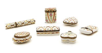 Lot 265 - A group of Limoges porcelain and enamel pill boxes