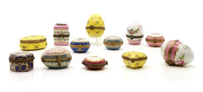 Lot 267 - A group of Limoges porcelain and enamel pill boxes