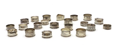 Lot 38 - A collection of silver napkin rings