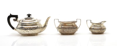 Lot 10 - A three piece silver tea service