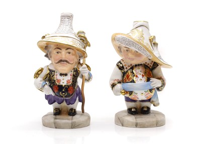 Lot 246 - A pair of Royal Crown Derby porcelain Mansion House figures