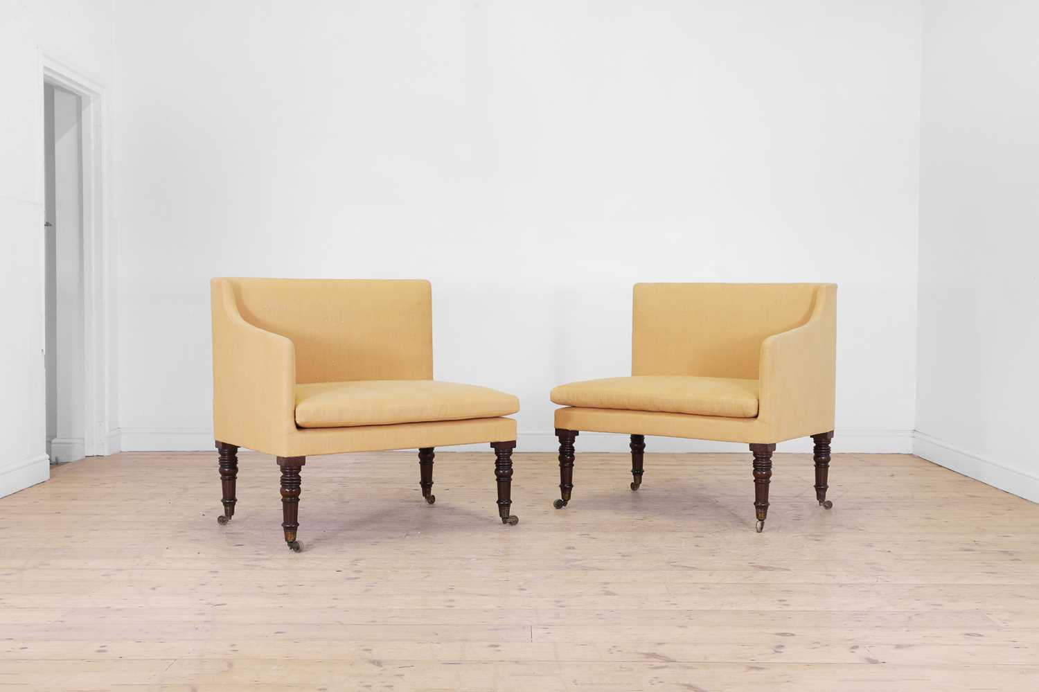 Lot 632 - A pair of Regency mahogany corner chairs,
