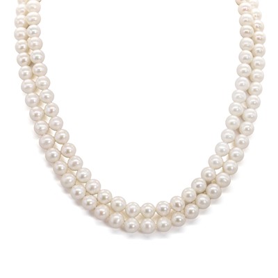 Lot 1217 - A two row uniform cultured pearl necklace