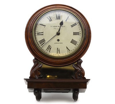 Lot 398 - A Victorian mahogany drop dial wall clock