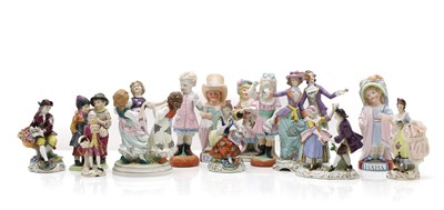 Lot 300 - A collection of Continental porcelain figures