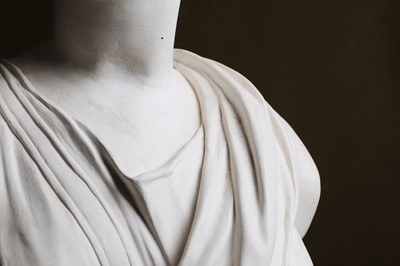 Lot 640 - A painted plaster bust of the Diana of Versailles