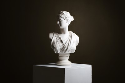 Lot 640 - A painted plaster bust of the Diana of Versailles