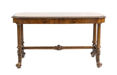 Lot 599 - A Victorian burr walnut library table