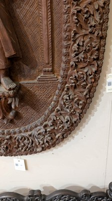 Lot 130 - A pair of hardwood panels