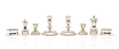 Lot 57 - A collection of silver cruet items