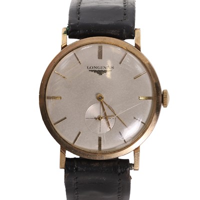 Lot 1458 - A 9ct gold Longines mechanical strap watch