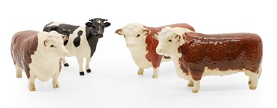 Lot 137 - A group of three Beswick pottery Hereford bulls