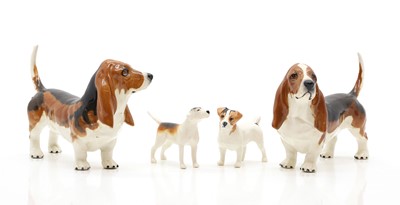 Lot 273 - Two Beswick Basset hounds