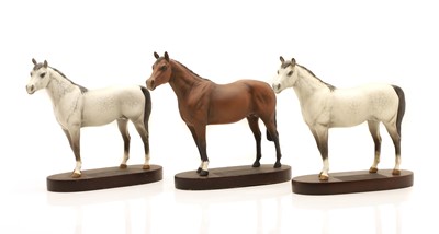 Lot 252 - Three Beswick Connoisseur models 'Arab' and 'Thoroughbred'