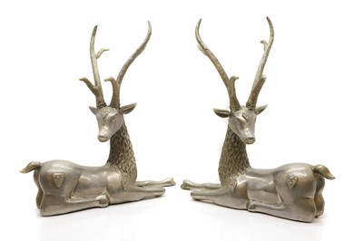 Lot 446 - A pair of modern stag ornaments