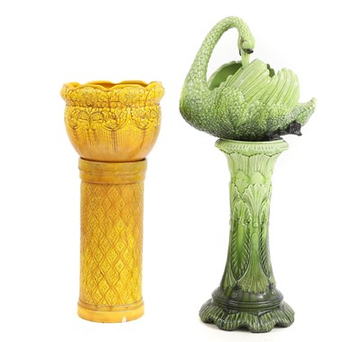 Lot 355 - A Burmantoft Faience yellow glazed jardinière