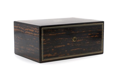 Lot 353 - A Victorian coromandel and ivory inlaid jewellery box